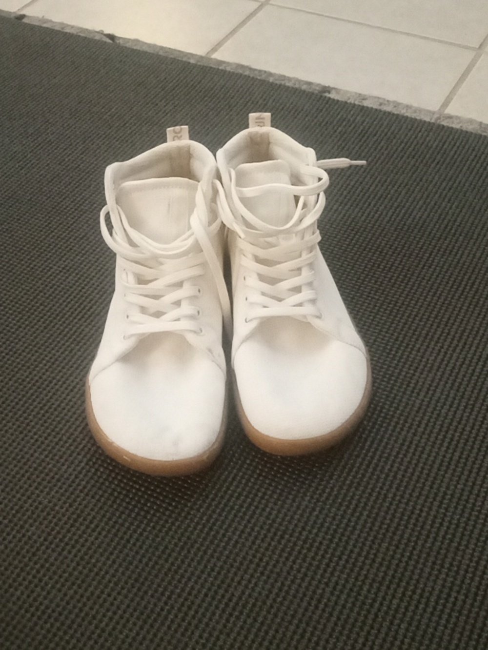 Women’s White Lace-Up High-Top Boots with Gum Sole